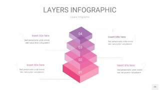 粉紫色3D分层PPT信息图29