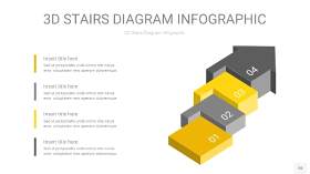 灰黄色3D阶梯PPT图表20