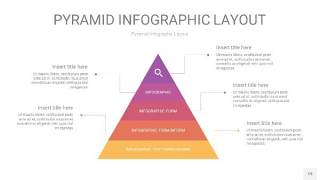 渐变紫黄色3D金字塔PPT信息图表19