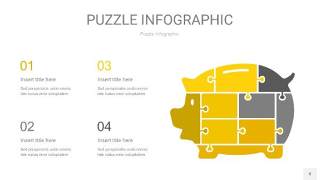 灰黄色拼图PPT图表8
