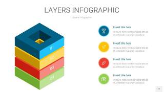 四色3D分层PPT信息图17