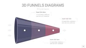 中紫色3D漏斗PPT信息图表10