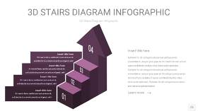 渐变深紫色3D阶梯PPT图表23