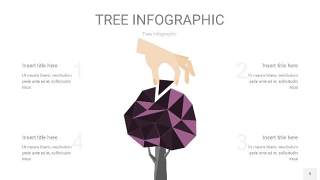 深紫色树状图PPT图表9