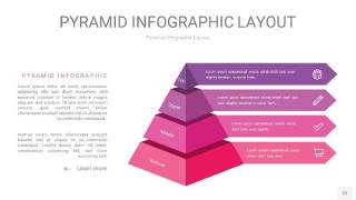 粉紫色3D金字塔PPT信息图表22