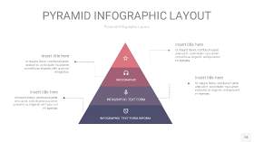 中紫色3D金字塔PPT信息图表18