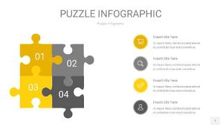 灰黄色拼图PPT图表1