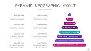 渐变紫色3D金字塔PPT信息图表11