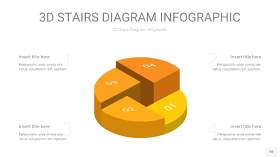 渐变黄色3D阶梯PPT图表10