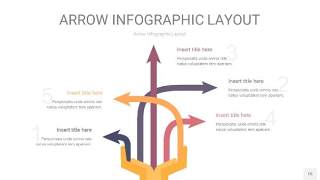 中紫色箭头PPT信息图表15