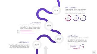 粉紫蓝色时间轴PPT信息图29