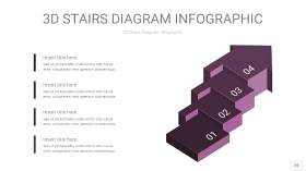 渐变深紫色3D阶梯PPT图表20