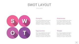 粉色SWOT图表PPT12