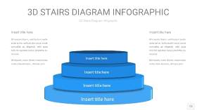渐变蓝色3D阶梯PPT图表13