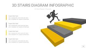 灰黄色3D阶梯PPT图表15