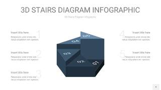 莫兰迪蓝色3D阶梯PPT图表8