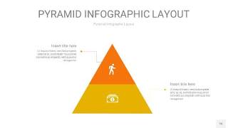 红黄色3D金字塔PPT信息图表16