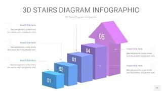 渐变紫蓝色3D阶梯PPT图表22