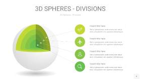 渐变绿色3D球体切割PPT信息图6