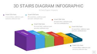 多彩3D阶梯PPT图表3