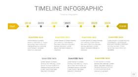 灰黄色时间轴PPT信息图17