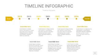灰黄色时间轴PPT信息图17
