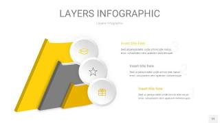 灰黄色3D分层PPT信息图33