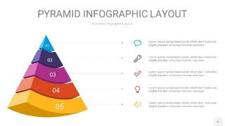 彩色3D金字塔PPT信息图表6