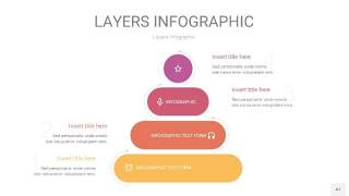 粉黄色3D分层PPT信息图47