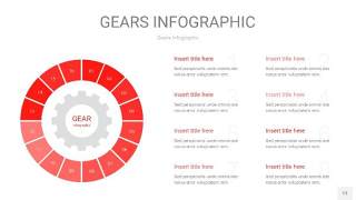 红色齿轮PPT信息图13