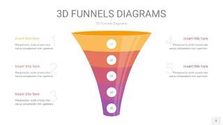 橙色系3D漏斗PPT信息图表3