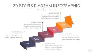 紫黄色3D阶梯PPT图表5