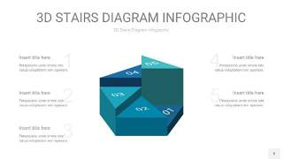 蓝绿色3D阶梯PPT图表8