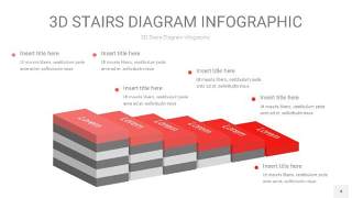 红色3D阶梯PPT图表4