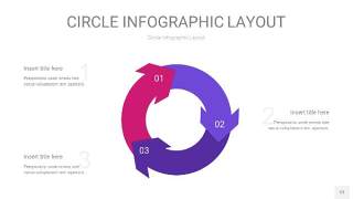 玫瑰紫色圆形PPT信息图12
