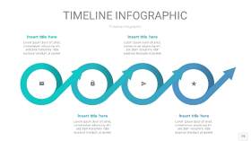 蓝绿色时间轴PPT信息图19