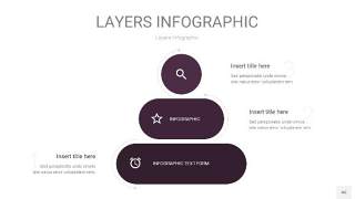 深紫色3D分层PPT信息图46