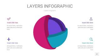 紫蓝色3D分层PPT信息图43