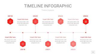 红色时间轴PPT信息图4