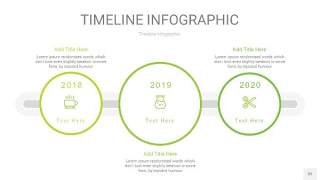 浅绿色时间轴PPT信息图32