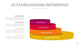 多色3D阶梯PPT图表14