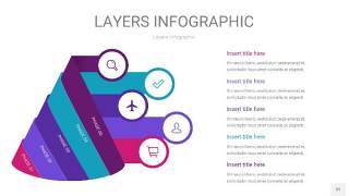 紫蓝色3D分层PPT信息图32