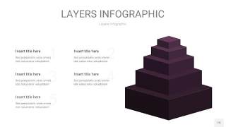 深紫色3D分层PPT信息图15