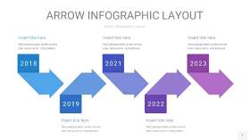 渐变紫色箭头PPT信息图表7
