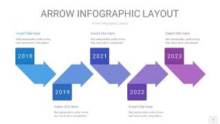 渐变紫色箭头PPT信息图表7