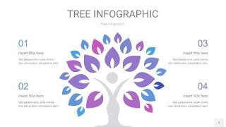 紫蓝色树状图PPT图表1