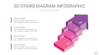 渐变粉紫色3D阶梯PPT图表20