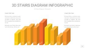 渐变黄色3D阶梯PPT图表17