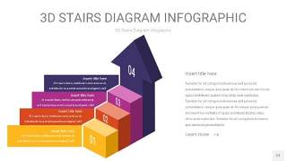 彩色3D阶梯PPT图表23