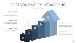 莫兰迪蓝色3D阶梯PPT图表22